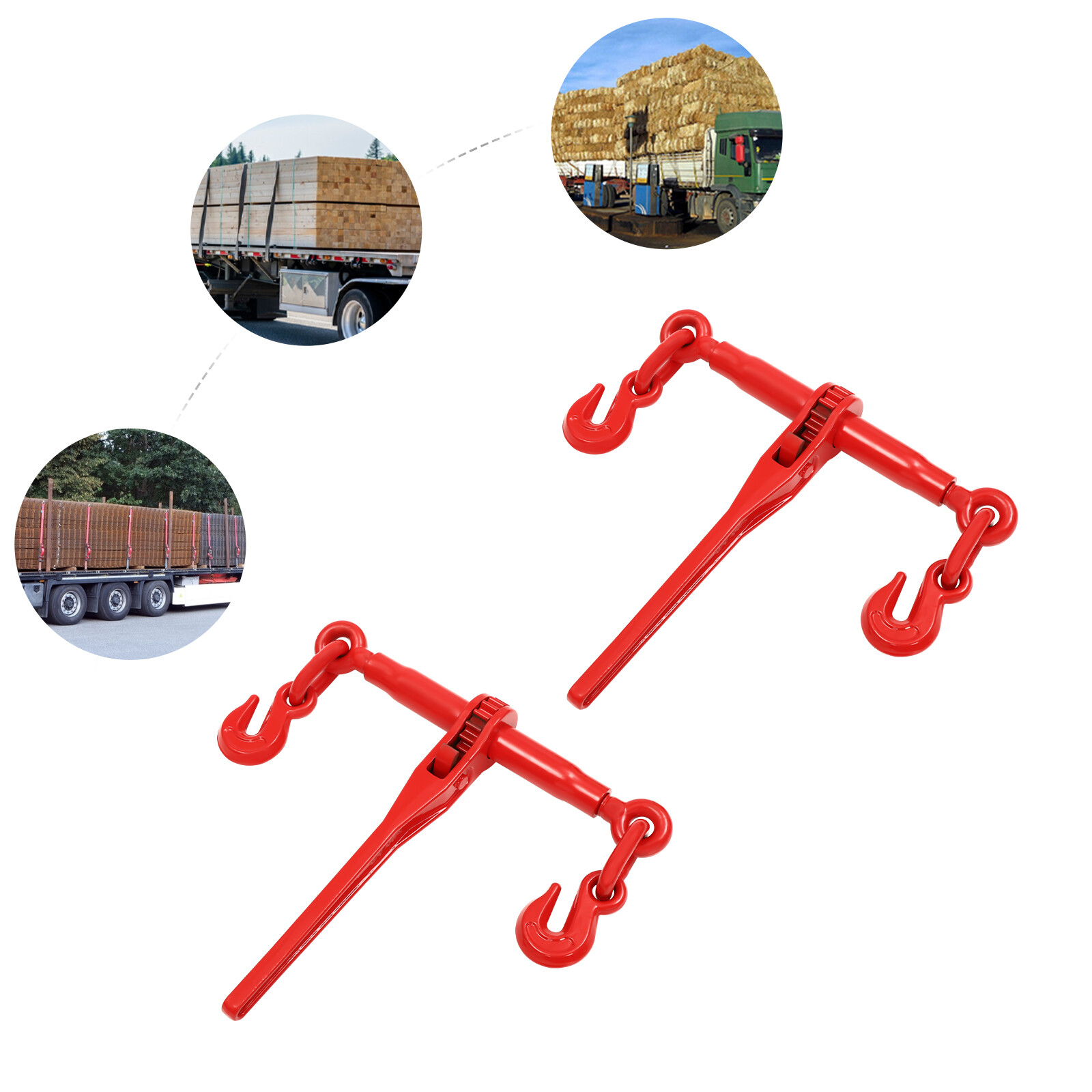 2-Pieces Heavy-Duty Chain Binder Stretch Hook Load Chain Binder 2449.4kg/5400lbs
