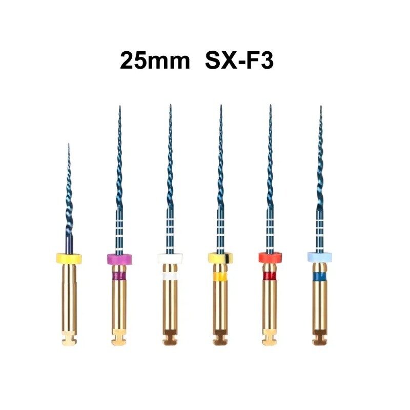 6pcs Dental Endodontic NiTi Engine Use Heat Activated Rotary Files 21/25mm SX-F3