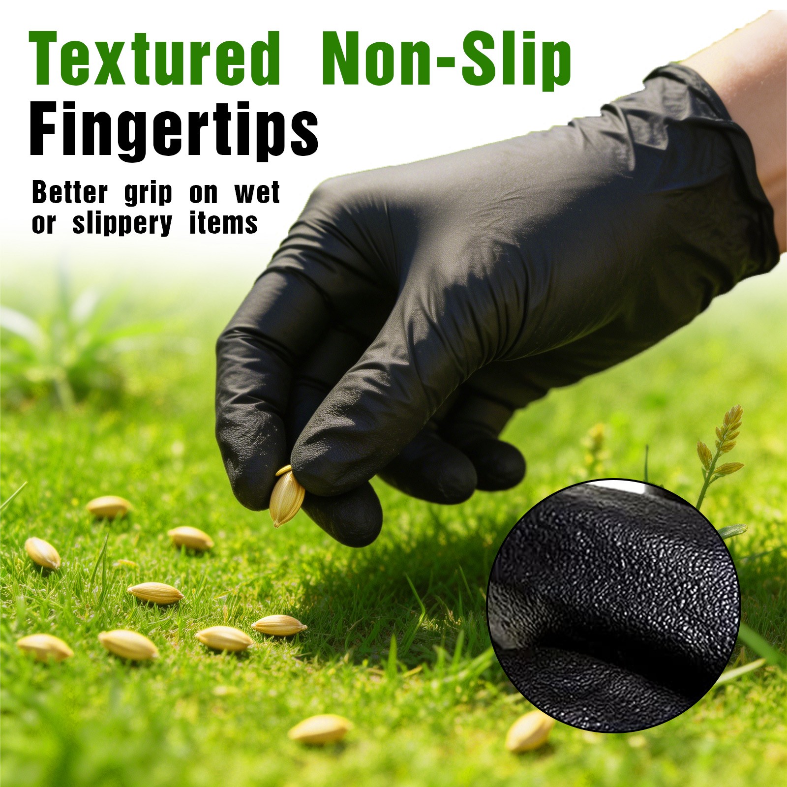 50 Pcs Black Disposable Protective Gloves (M/L Size) US Sellers Fast Shipping