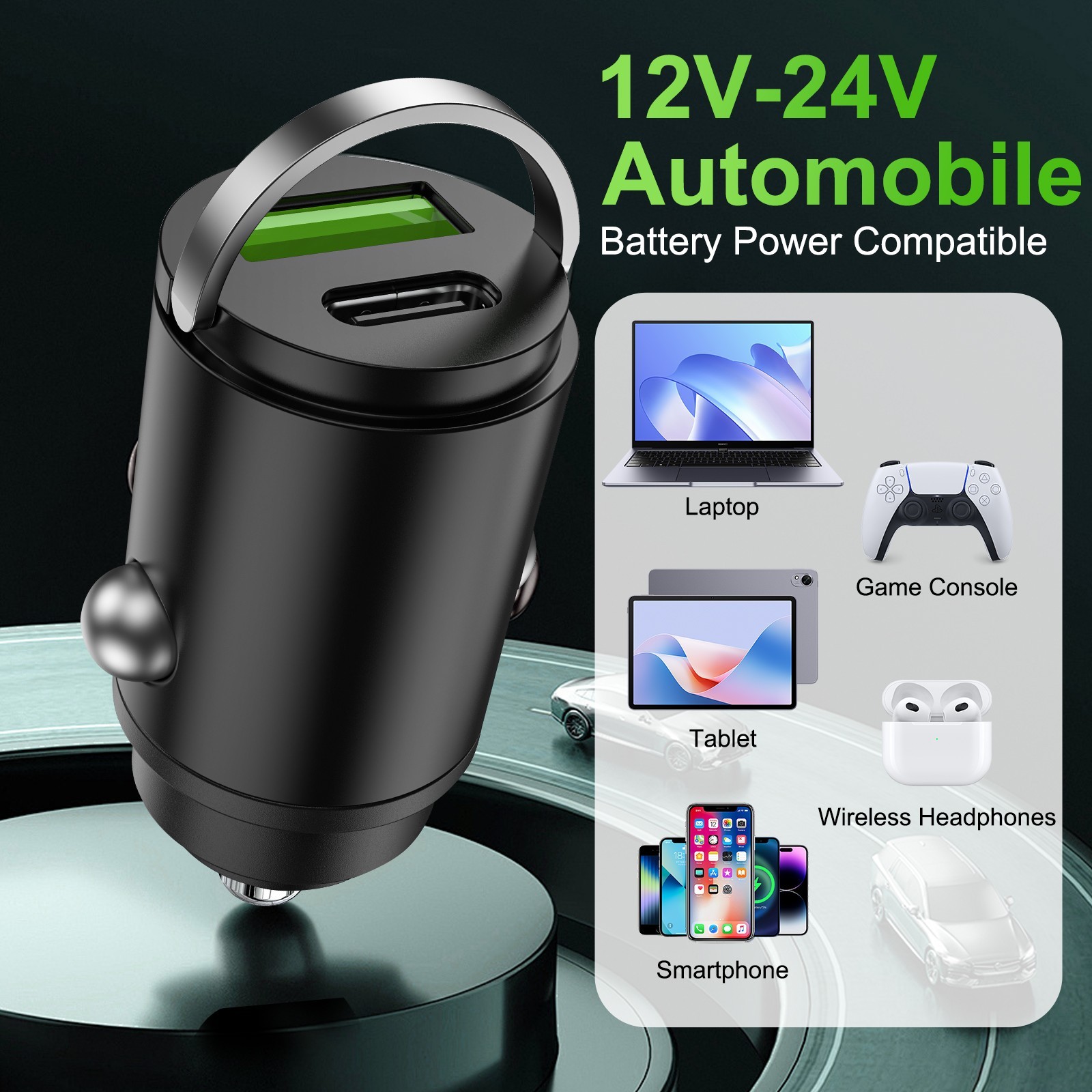 Super Fast 100W Car Charger 2 Port PD+USB for Car Truck SUV RV Cigarette Lighter