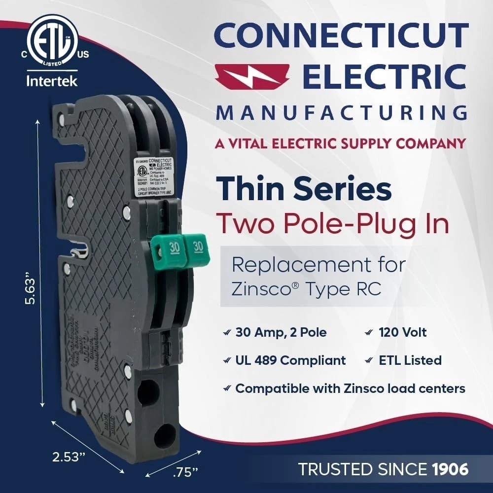 Reliable Zinsco RC3830 Circuit Breaker – 30 Amp, 240 Volt for Secure Protection