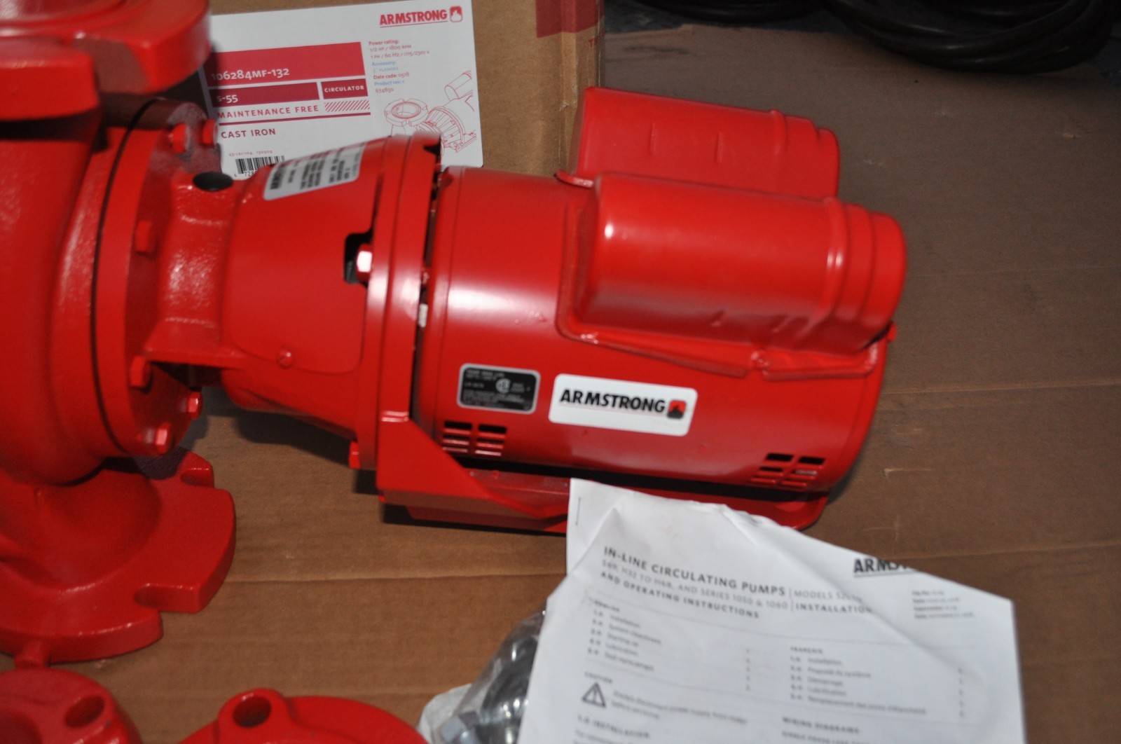 Armstrong CIRCULATOR PUMP 106284MF-132 1/2 HP 3″ FLANGE HYDRONIC S-55 NEW