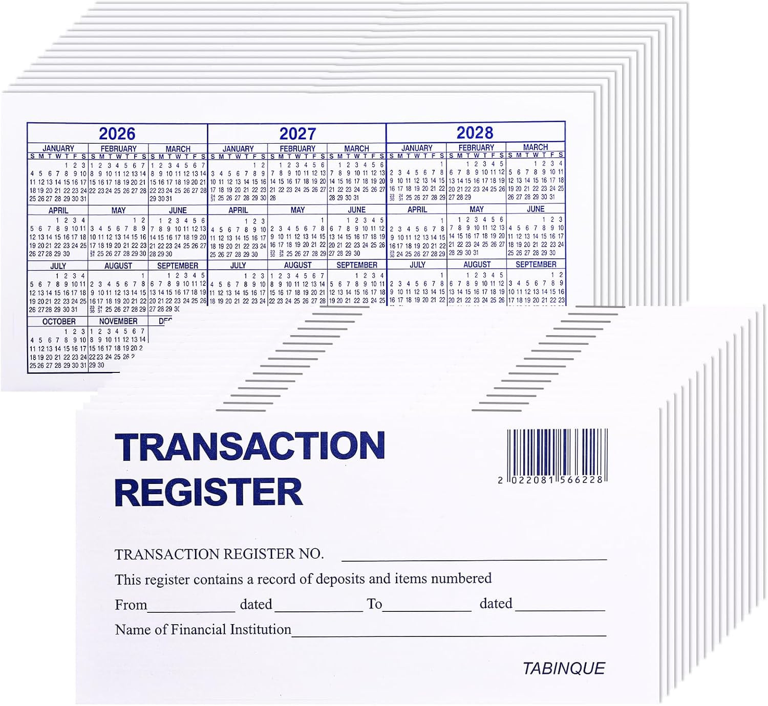24 PCS Check Registers for Personal Checkbook, Easy to Read Checkbook Register