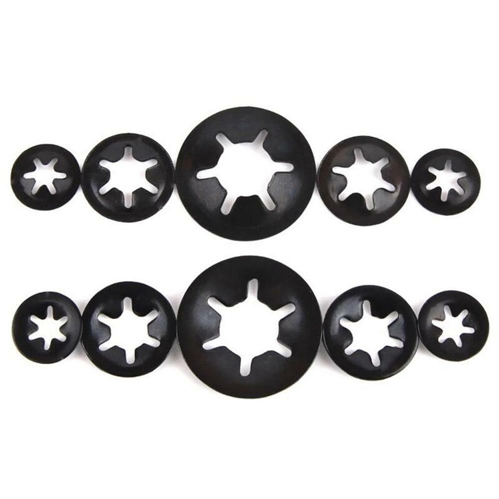 100pcs Starlock Push On Fasteners Locking Washers Speed Locking Round Clips 2mm