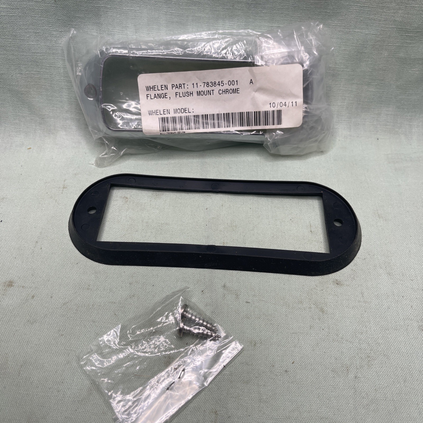 Whelen 11-783845-001 Flush Mount Chrome Flange Bezel Kit NOS