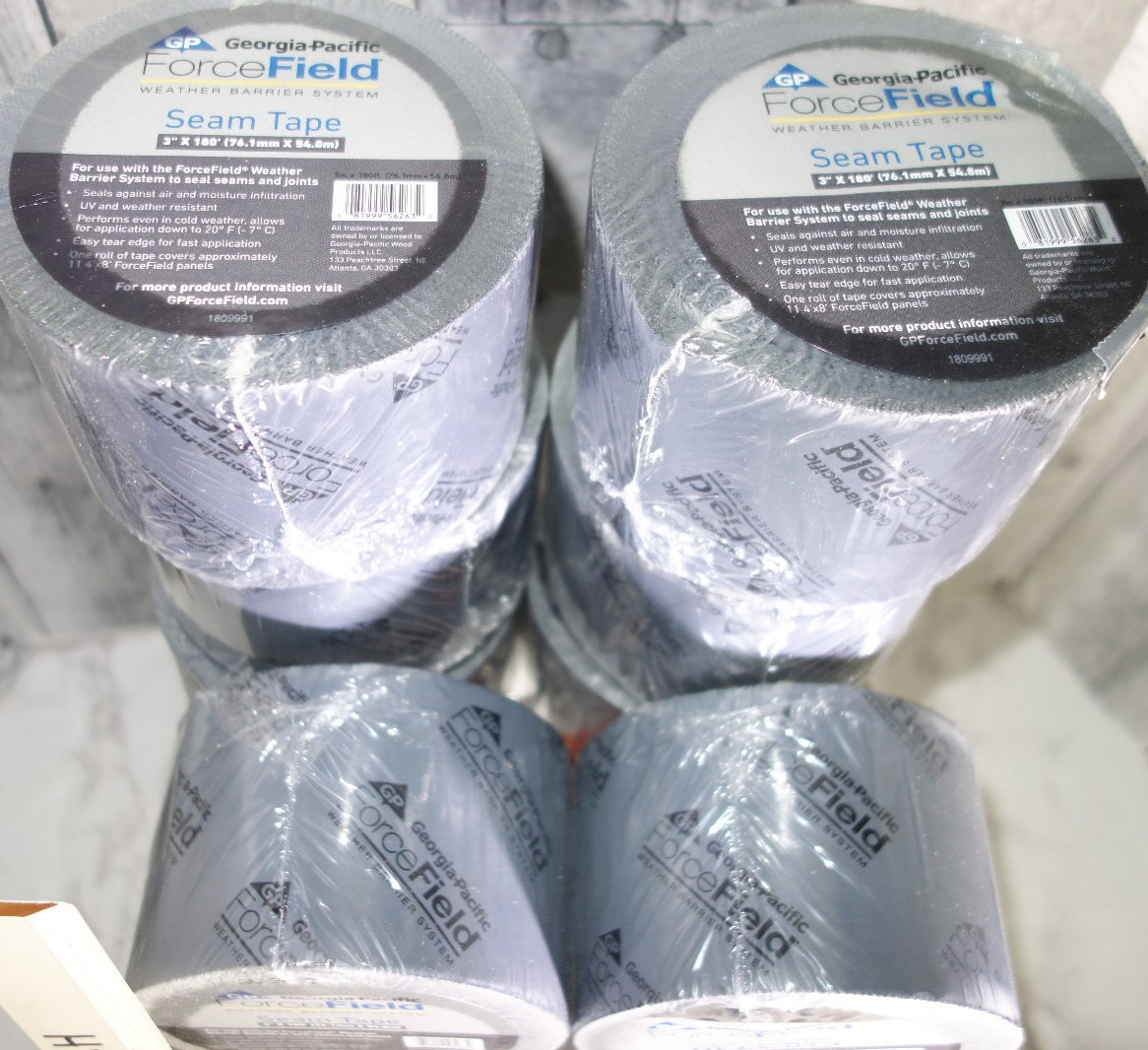Georgia-Pacific 8 pc ForceField Seam Tape 3″ x 180′ Weather Barrier Tape 1365980