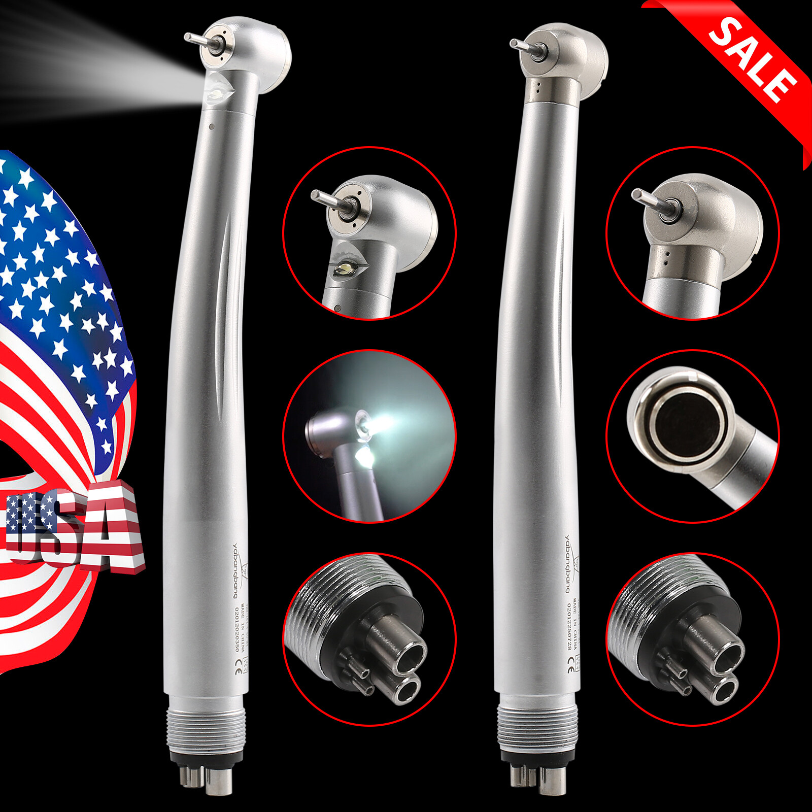 1-10 Yabangbang Dental (LED E-generator) High Speed Handpiece 4/2 Hole NSK Style