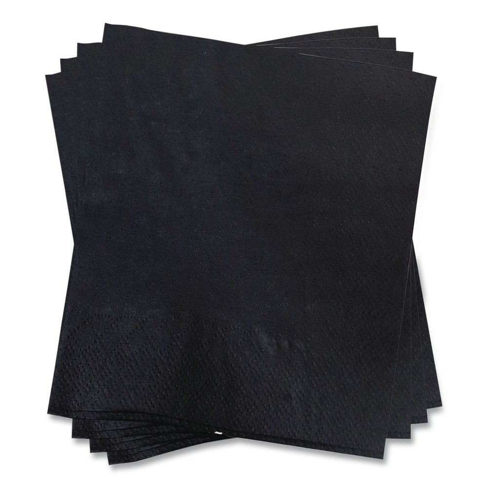 GEN 1401 9 in. x 4.5 in. 1-Ply Cocktail Napkins – Black (4000/Carton) New
