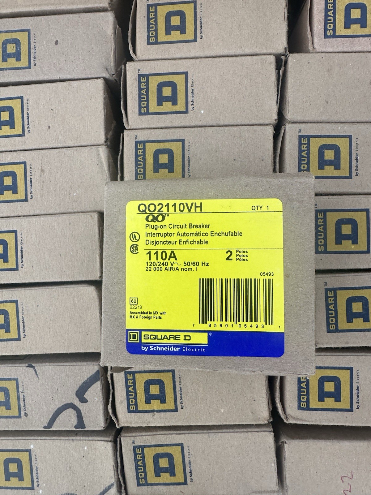 Brand New in Box Square D QO2110VH Circuit Breaker 110A 2-Pole 120/240v
