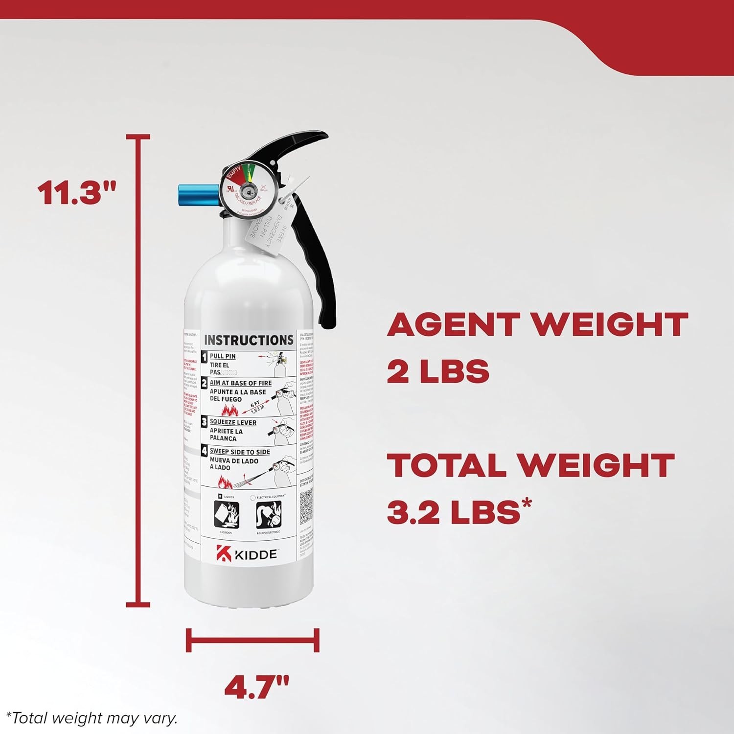 Fire Extinguisher for Vehicles Cars Trucks Single-Use 5BC ‎3.2 pounds