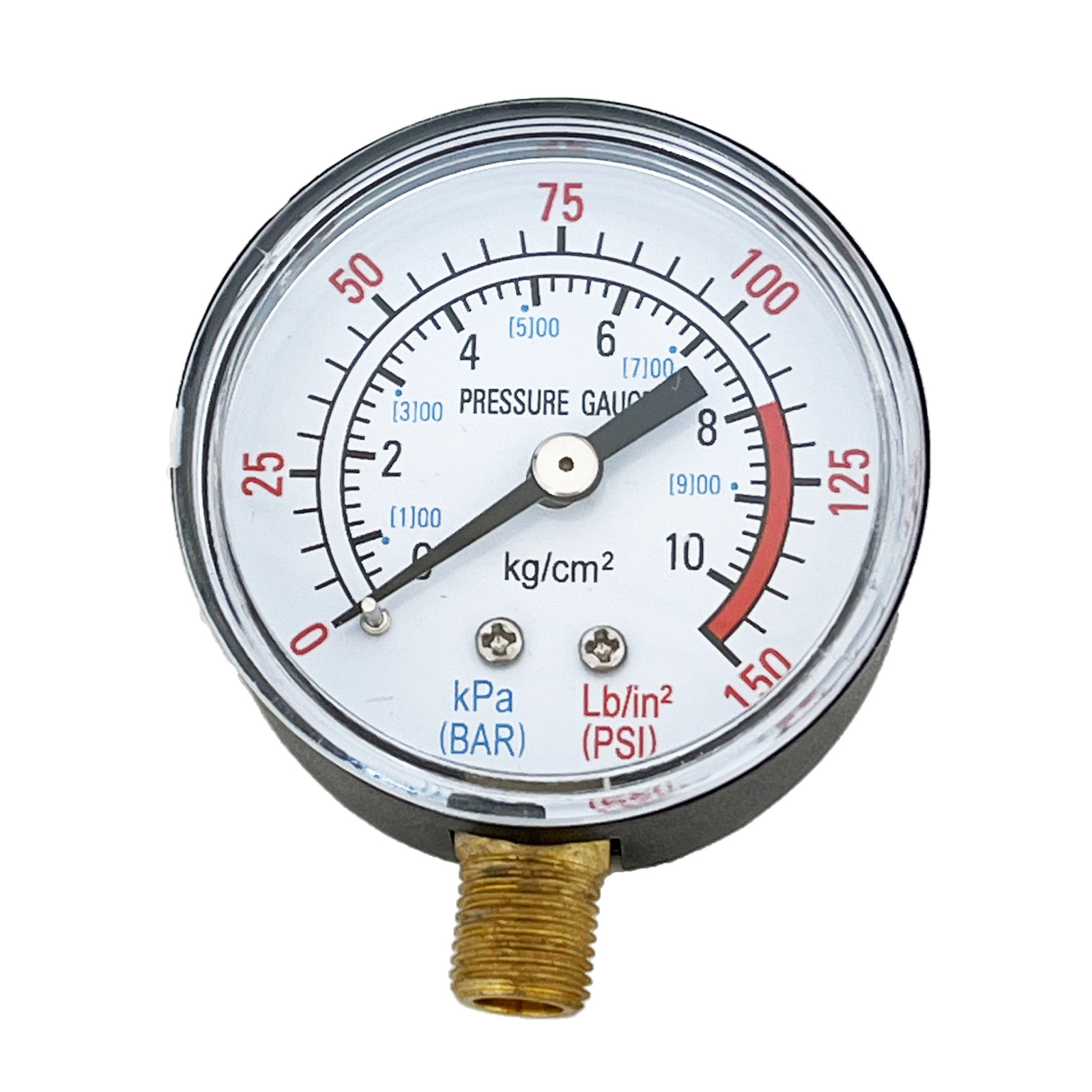 2PC Air Compressor Gauges Hydraulic Gauges 2″ Face Side Mount 1/8″NPT 0-150 PSI