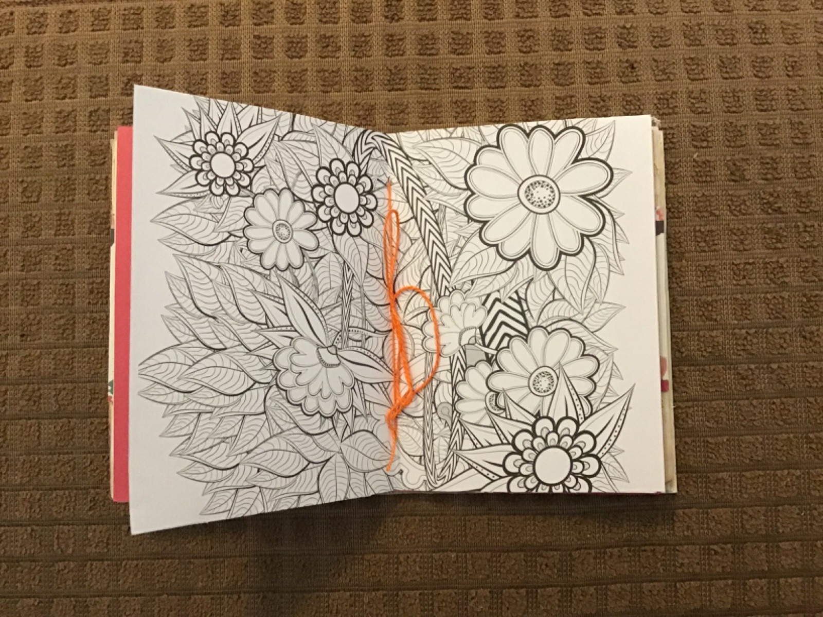 Handmade Naked Junk Journal 5-1/2” x 4-1/4” Mushroom & Leaves Print Cover