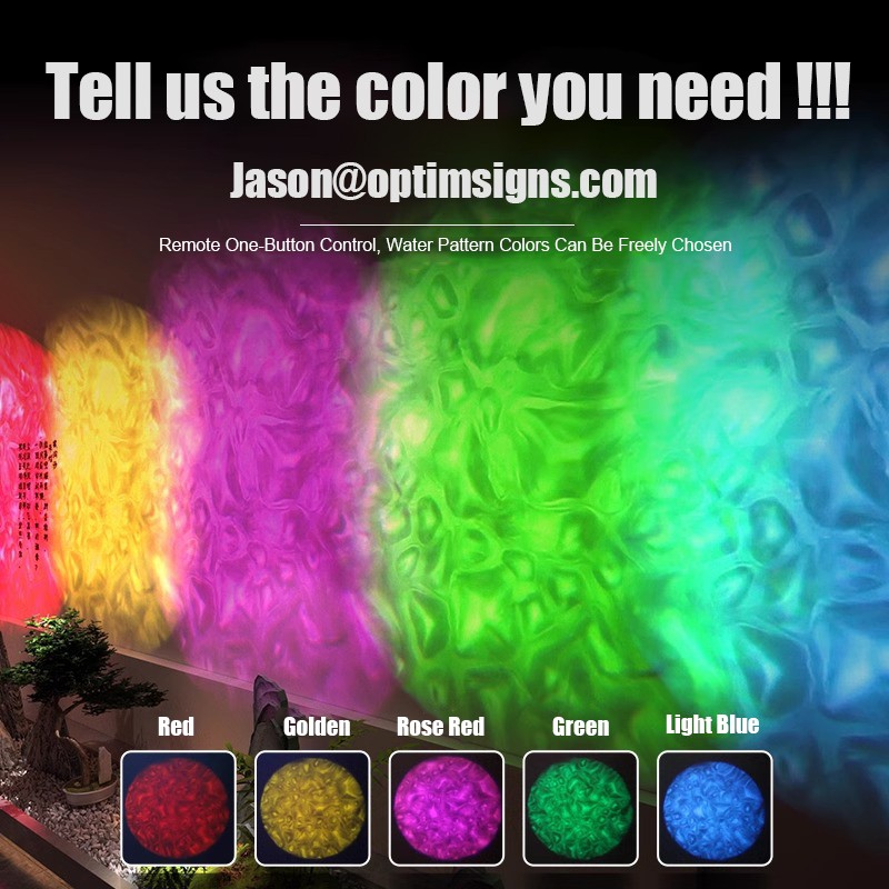 40W-600W 5-Color Cycling IP67 Water Wave Ripple Dynamic GOBO Projection Light