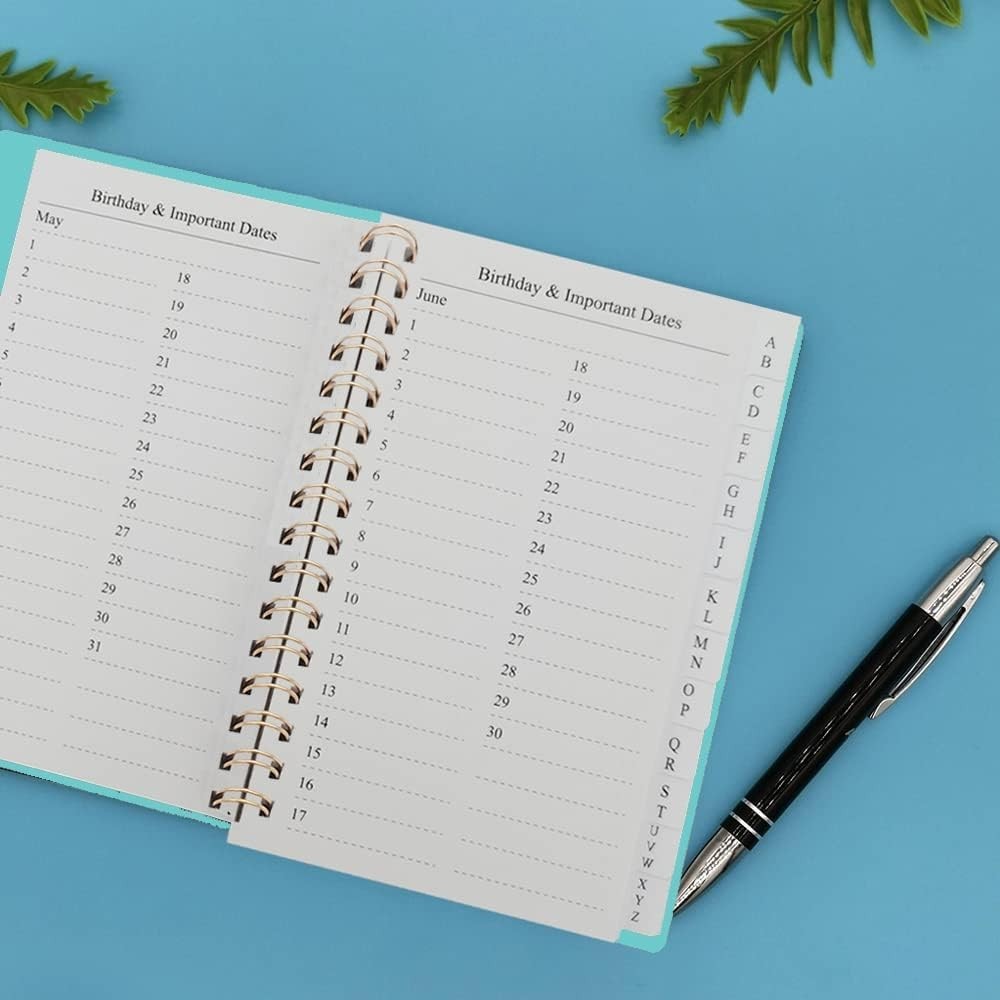 Durable 120-Page A-Z Address & Birthday Log Book – Teal 5×7 for Everyday Use