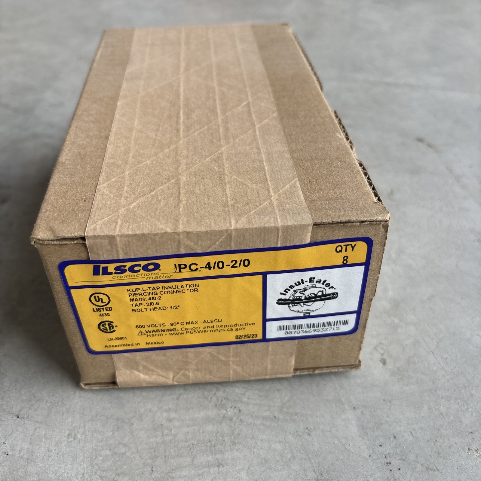 (8) New ILSCO KUPLER IPC 4/0-2/0 600V Tap Insulation Piercing Connector – Sealed