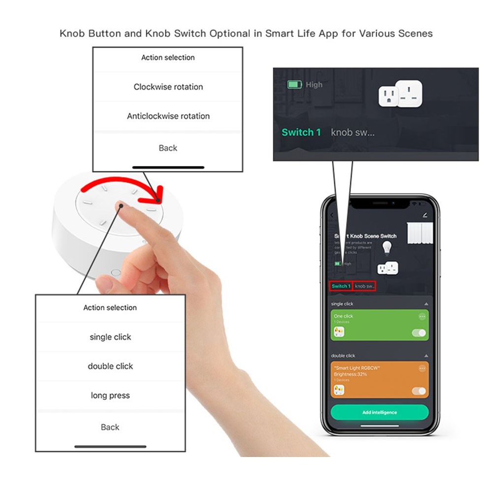 For Zigbee Compatible Smart Knob Dimming Switch For Any Room In Your Home