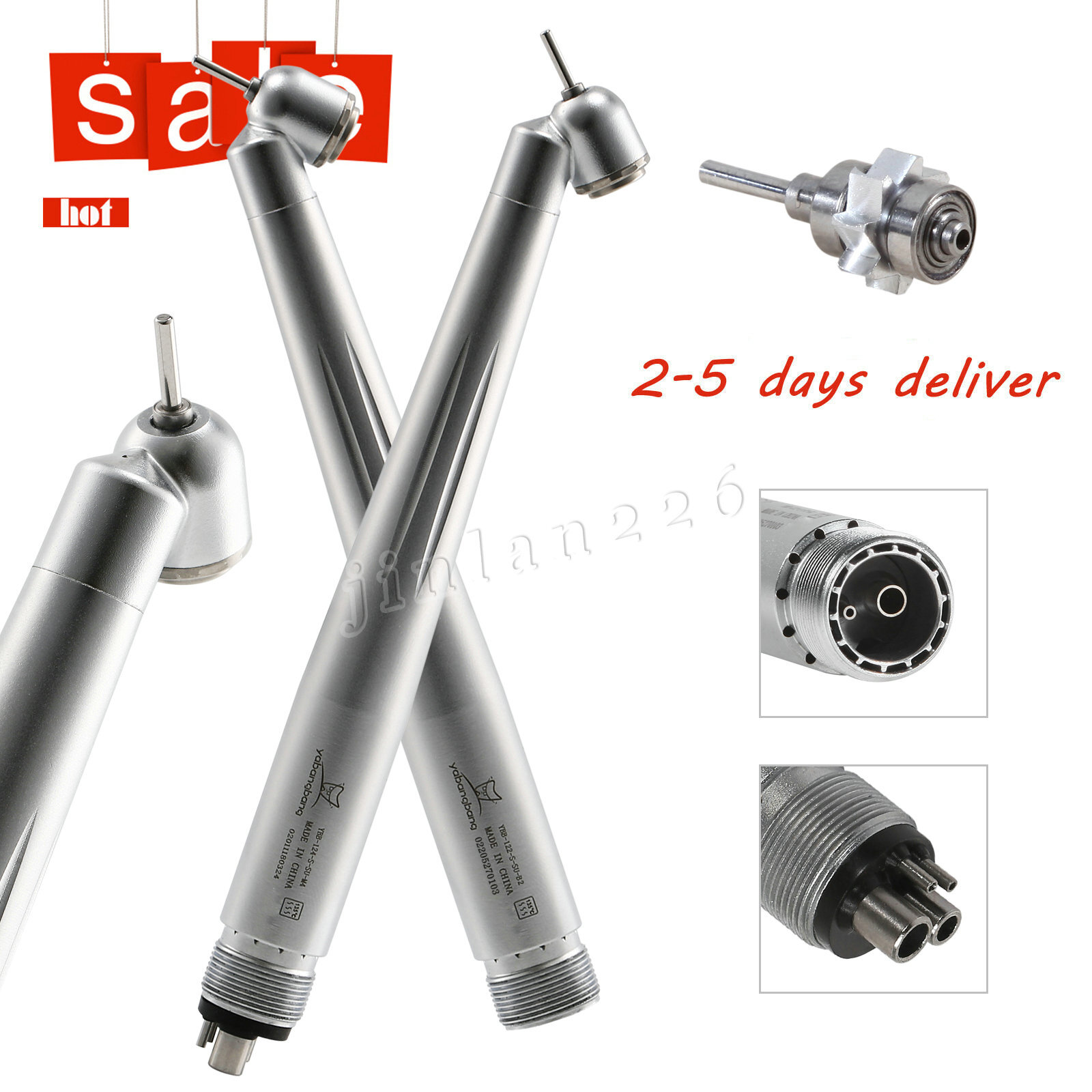 Yabangbang Dental No LED 45 Degree/ LED High Speed Handpiece 4/2 HOLES