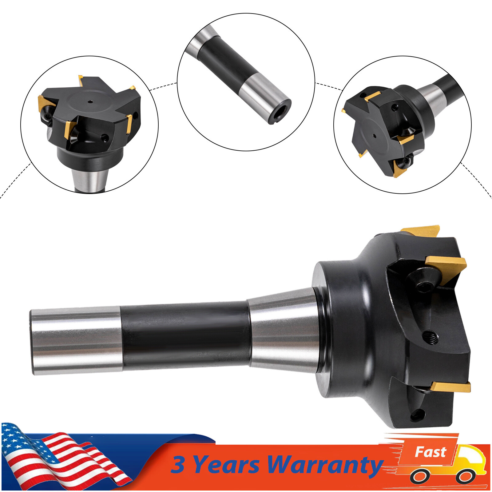 Indexable End Mill 3-inch Cutting Depth R8 Shank Milling Cutter TPCN32PDTR Blade