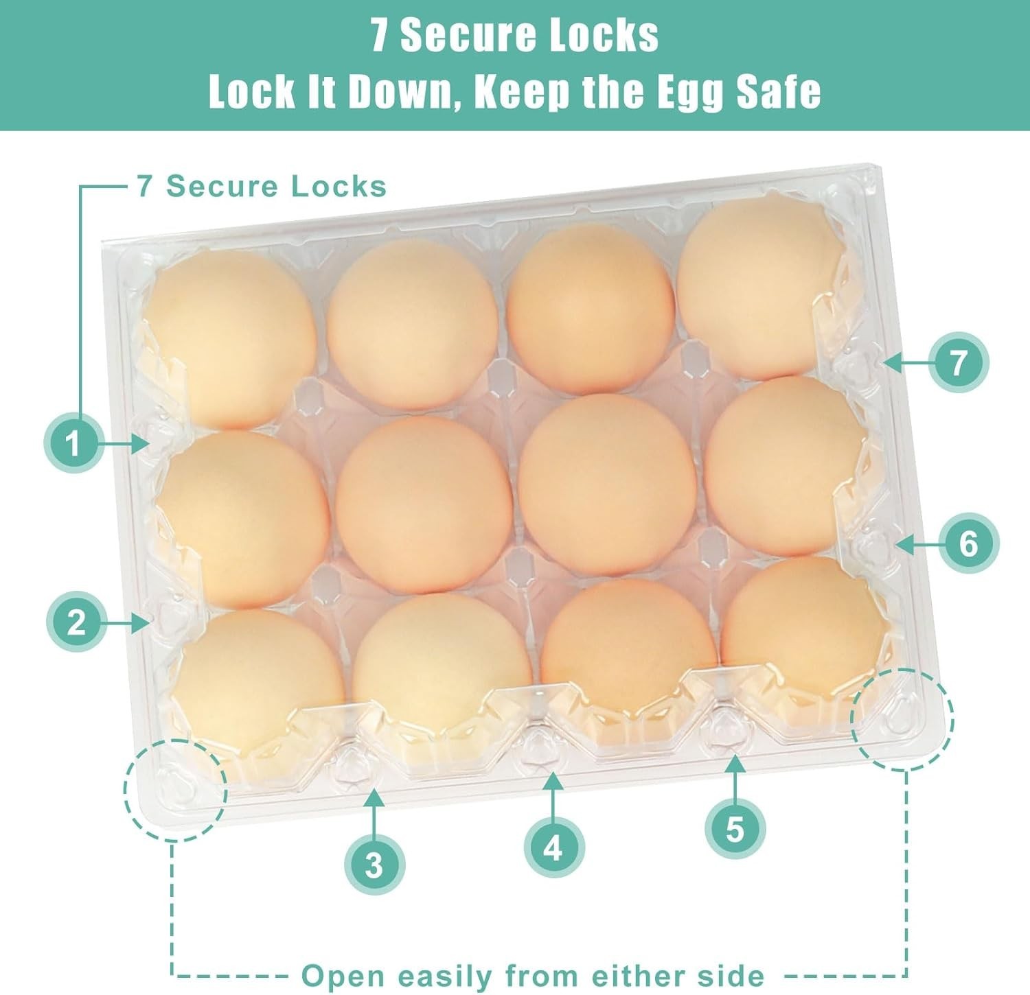 100 Packs Egg Cartons Cheap Bulk Plastic for 12 Eggs Clear Egg Cartons