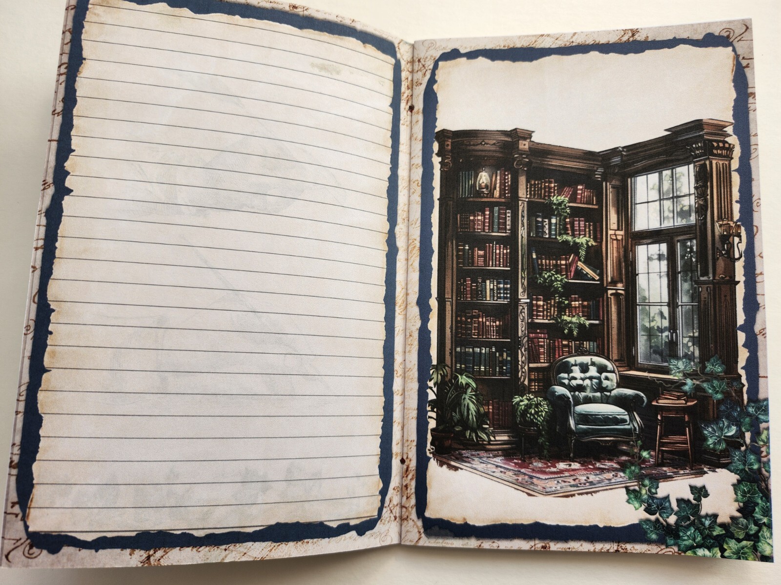 Junk Journal Booklet Blank “BOOK CLUB” Library Books HANDMADE Lg 8.5″x5.5″ 40pgs