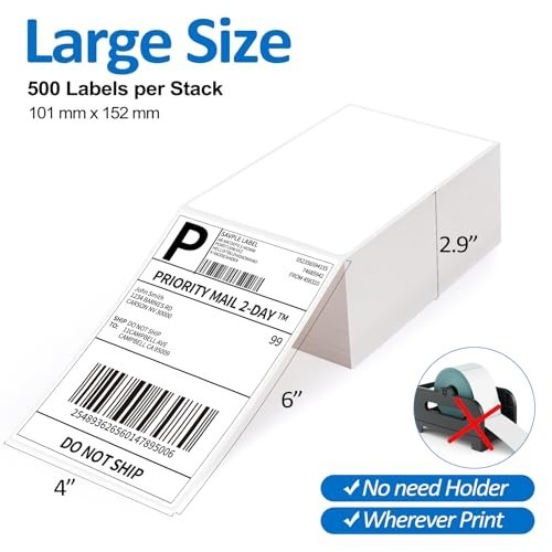 1000 Fanfold 4″x6″ Direct Thermal Shipping Labels – 500 Labels/Stack for UPS USP