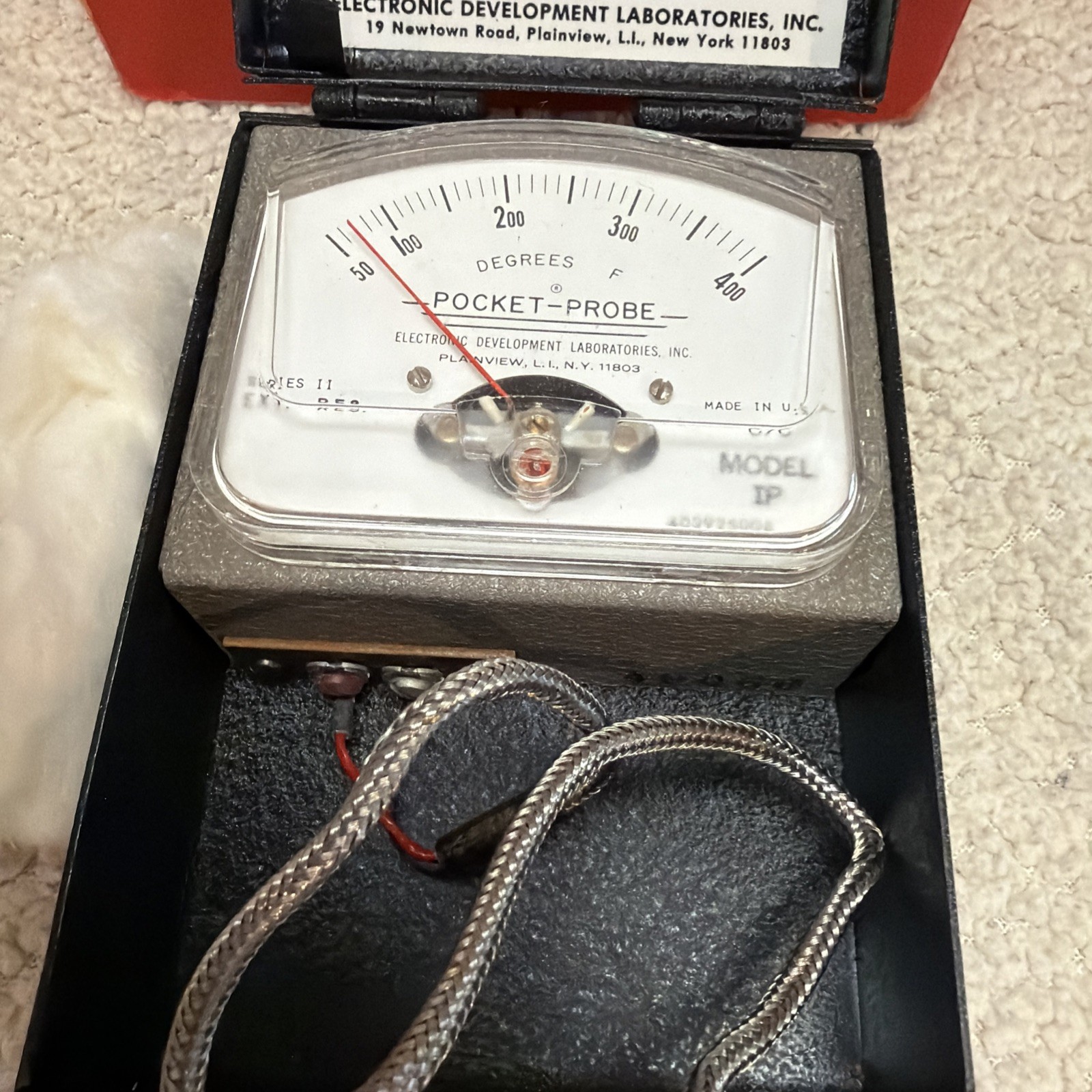 Vintage EDL Pocket-Probe Pyrometer Series II Model IP 50-400°F USA Box Manual