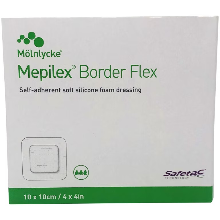 Mölnlycke Mepilex Border Flex Soft Silicone Foam Dressing 4X4 5/BX REF 595300