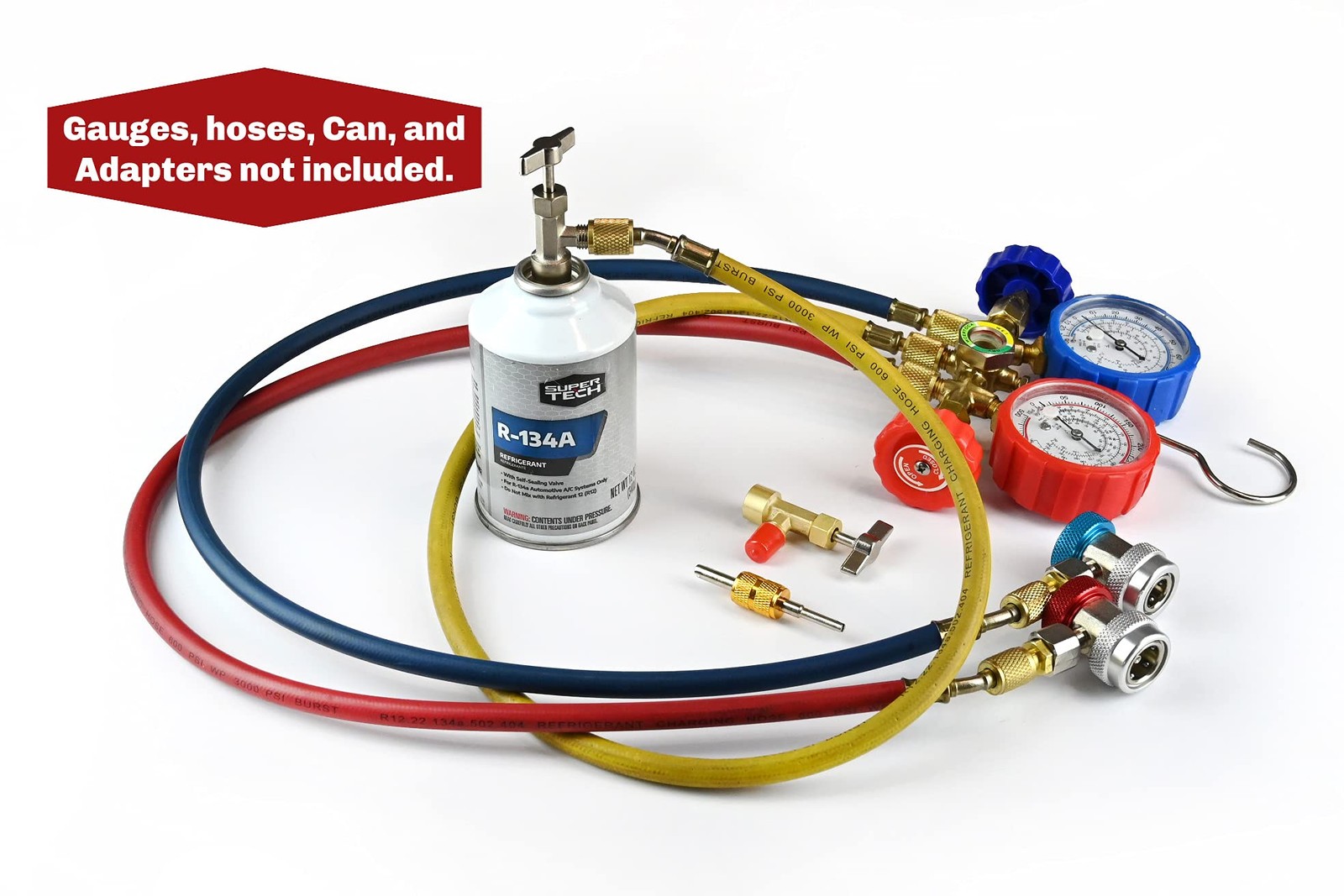 R134A Adapter Kit, SelfSeal & Puncture Can Taps, Core Tool