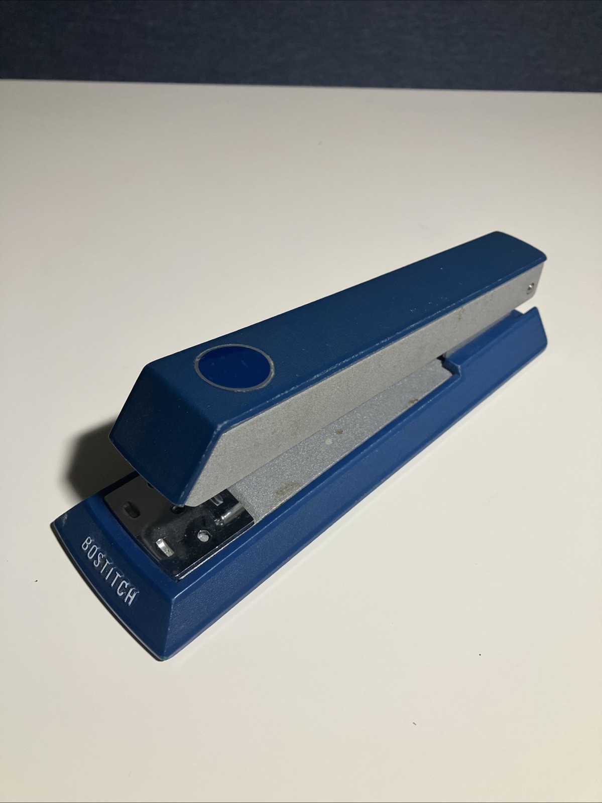 Vintage Bostitch Stapler Retro Blue Gray Model B III 3 USA