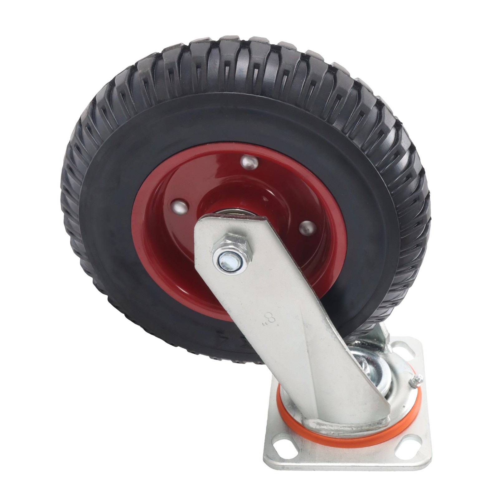 4 Pcs Rubber Wheels 2000lbs Load Capacity Heavy Duty Swivel Caster Wheels 8″