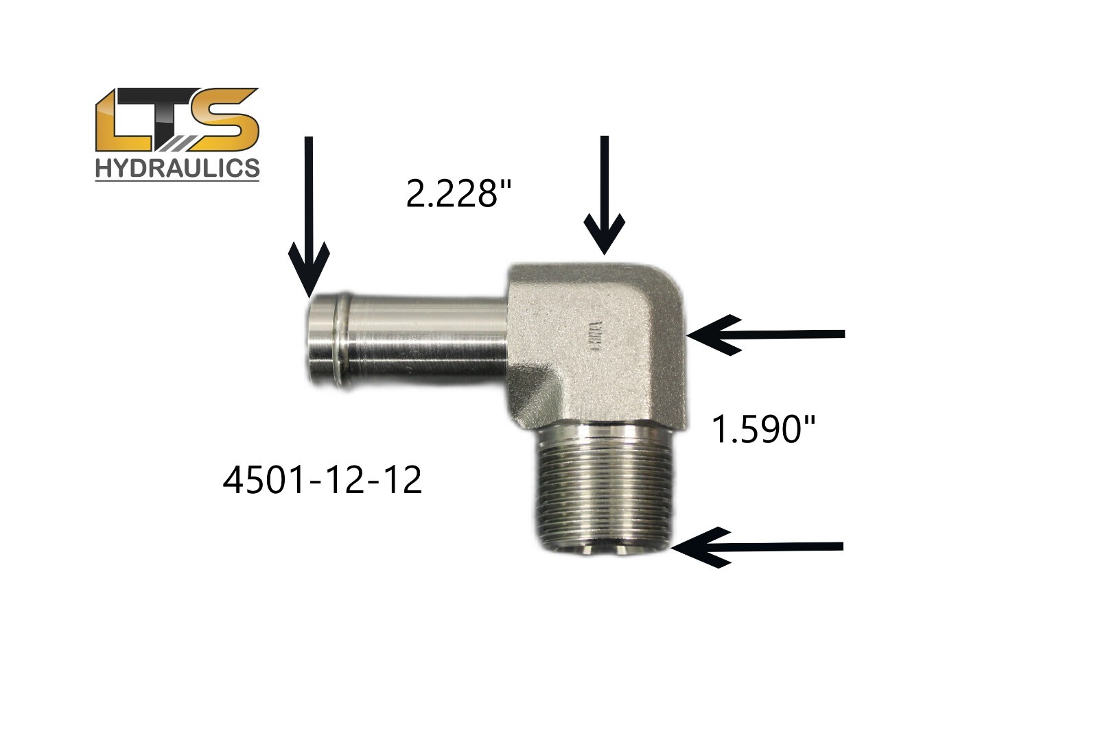 3/4″ Beaded Hose Barb x 3/4″ Male Pipe NPT 90° Steel Adapter 4501-12-12