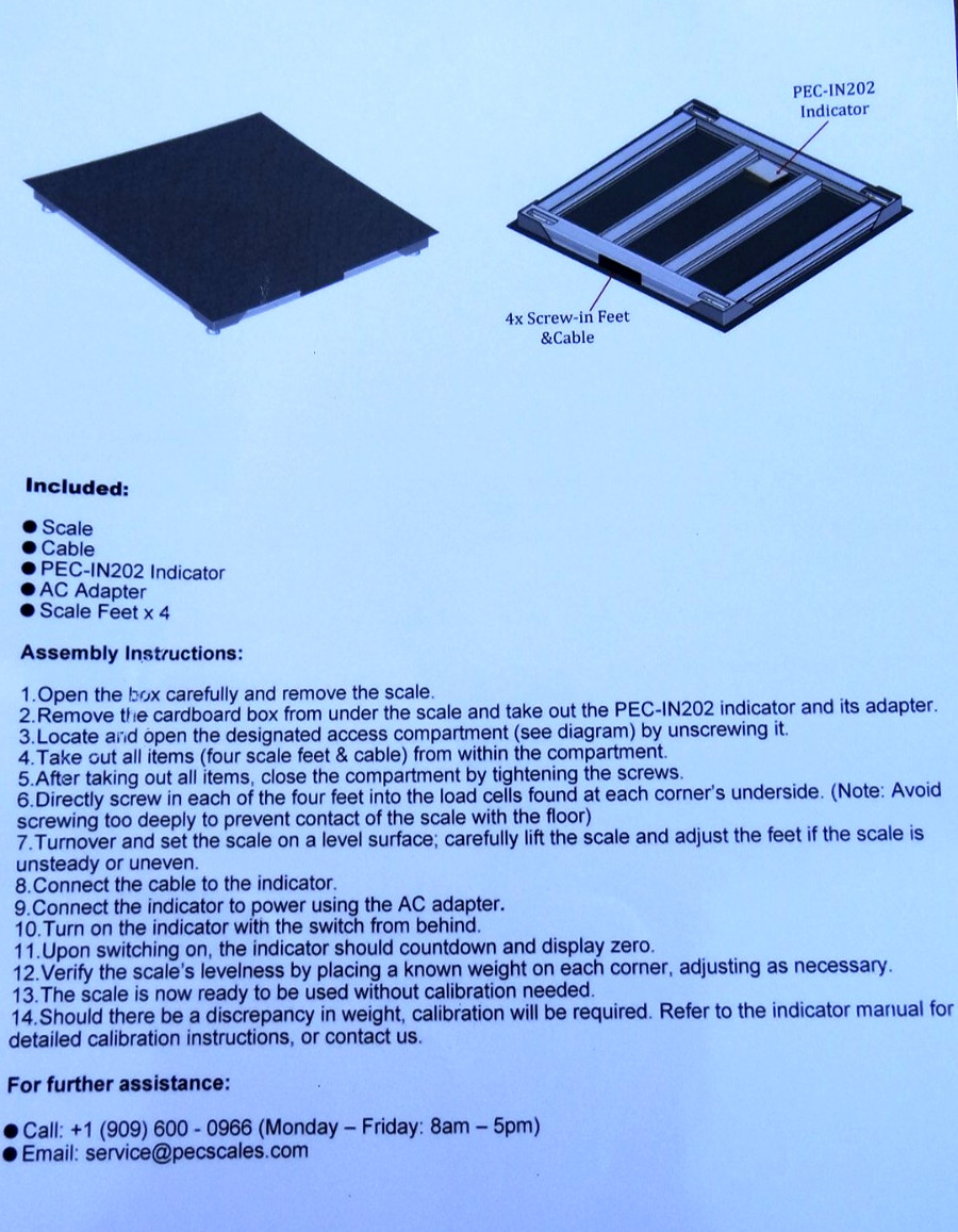 PEC 48″ x 48″ Warehouse Heavy Duty Pallet Industrial Floor Scale 10,000 LB