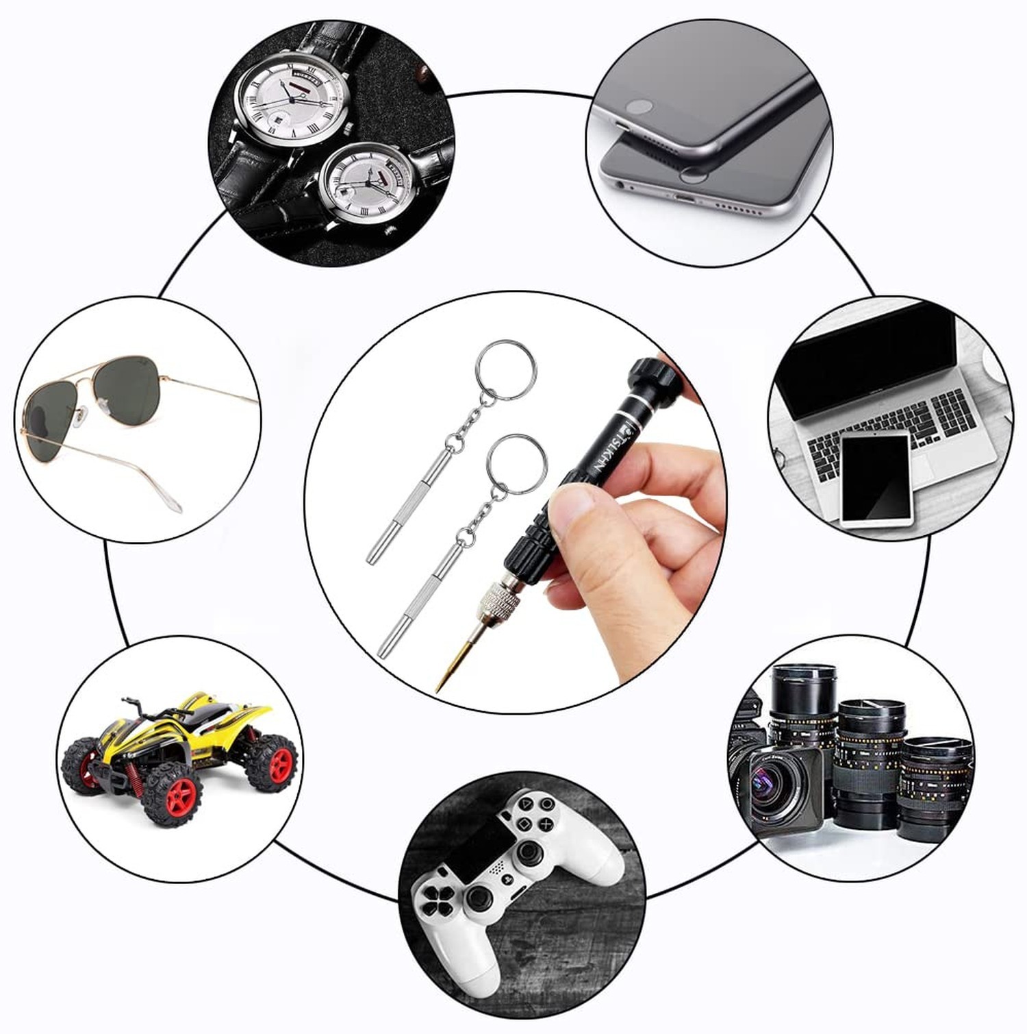 PTSLKHN Eyeglass Repair Kit, 5-in-1 Multifunctional Small Screwdriver, S2 Ste…