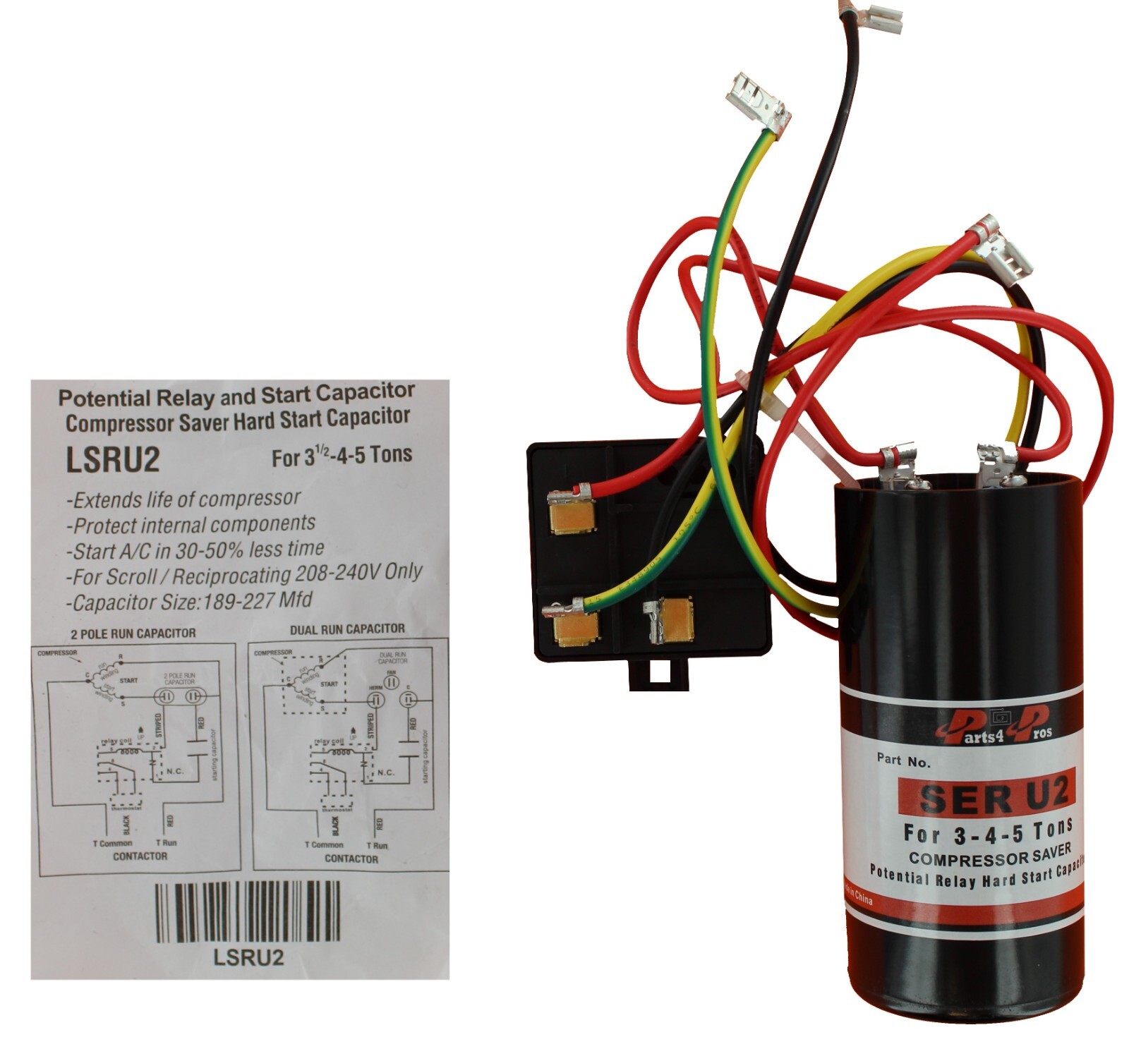 CSRU2 Compressor Saver Hard Start Kits for 3.5-4-5 Ton Systems SER-U2 LSRU2 (5x)