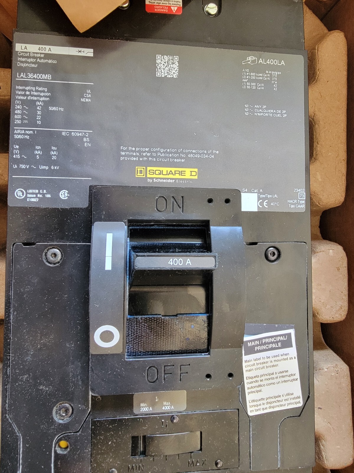 SQUARE D 400A Main Breaker 3R Outdoor Panel 240v 3P MH62WP NQ430L4C 3 PHASE