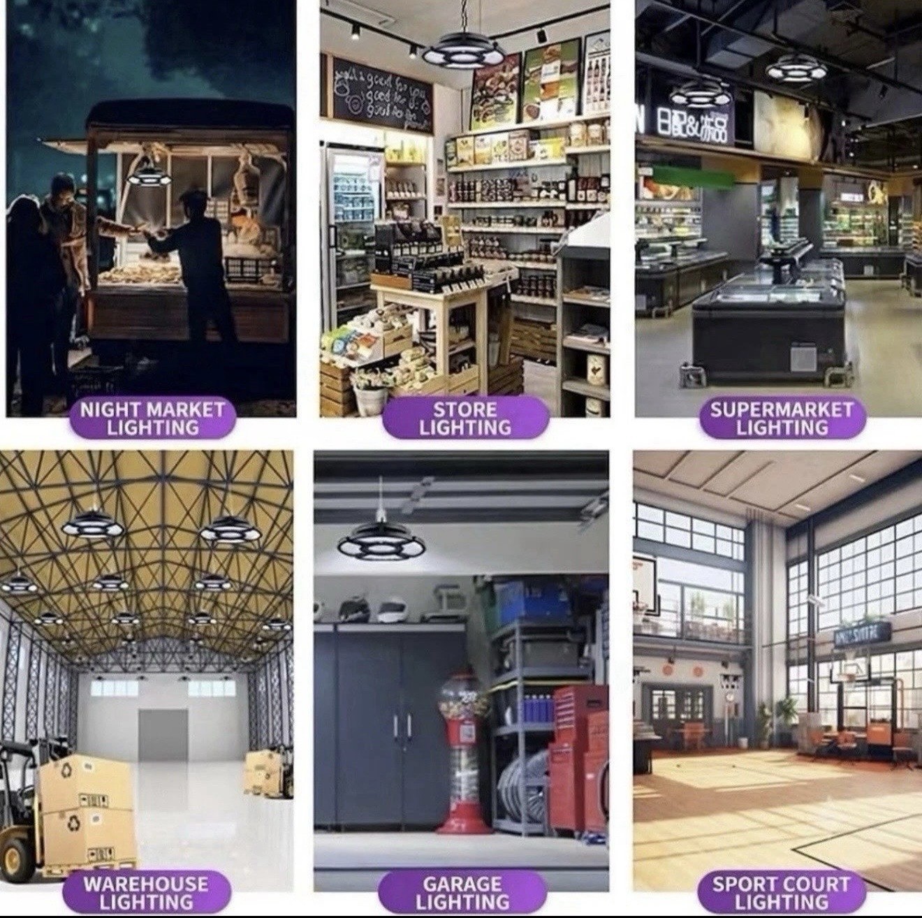LED Garage Lights Bulb Led Shop Light with Deformable Panels Basement Ceiling