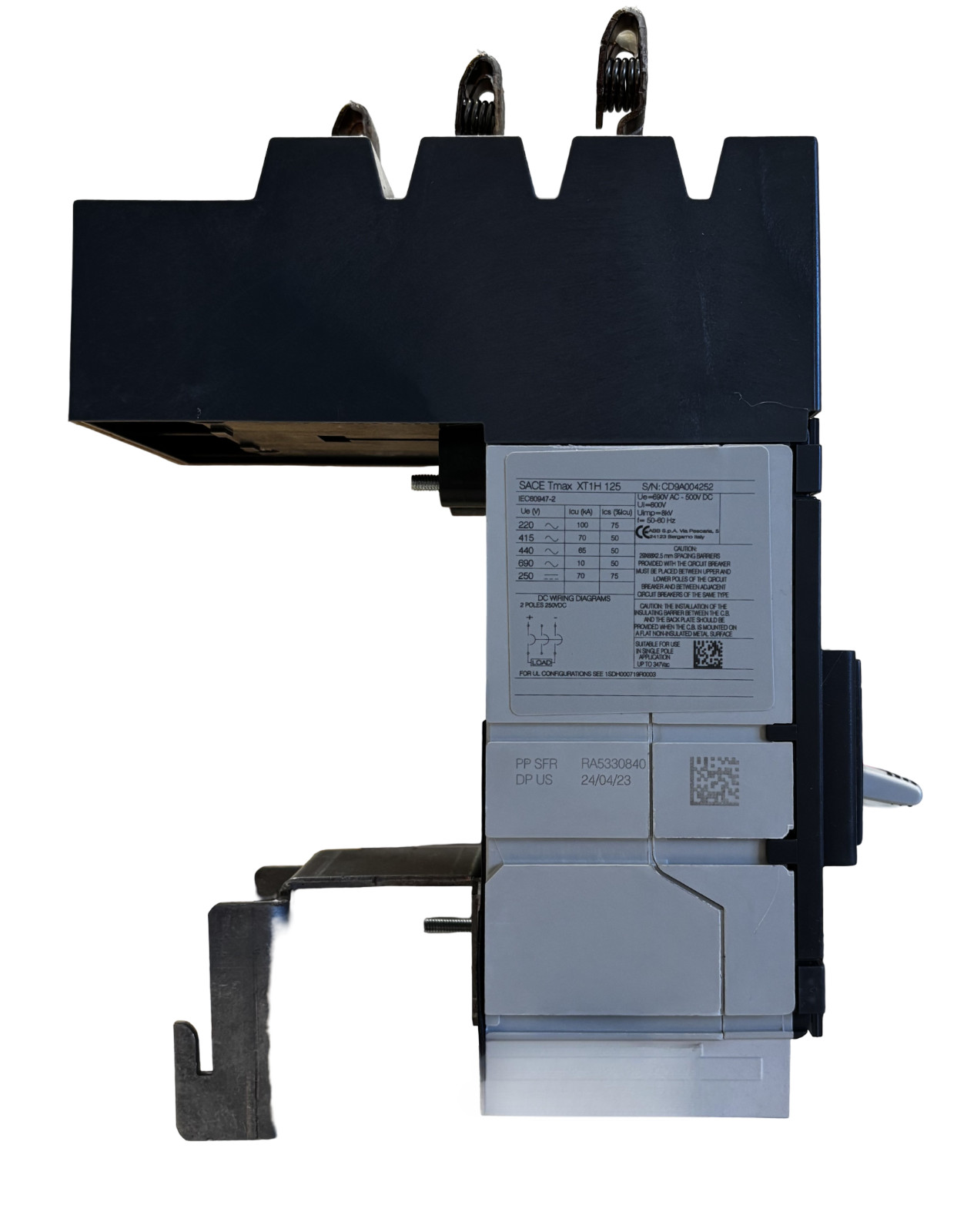 ABB XT1HU3125AYD000XXX Circuit Breaker 125A 3P 600V XT1 MCCB UL 489 New