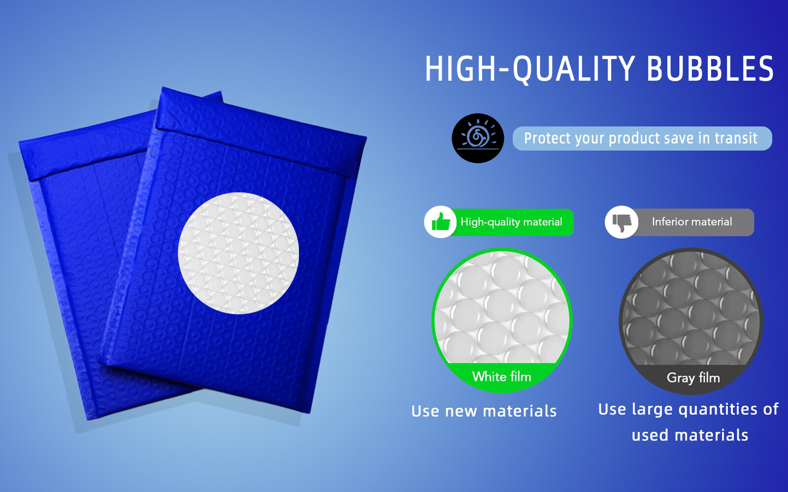 #2 8.5×12 .8.5×11 Poly Bubble Mailer Padded Envelope Bag Premium Navy Blue