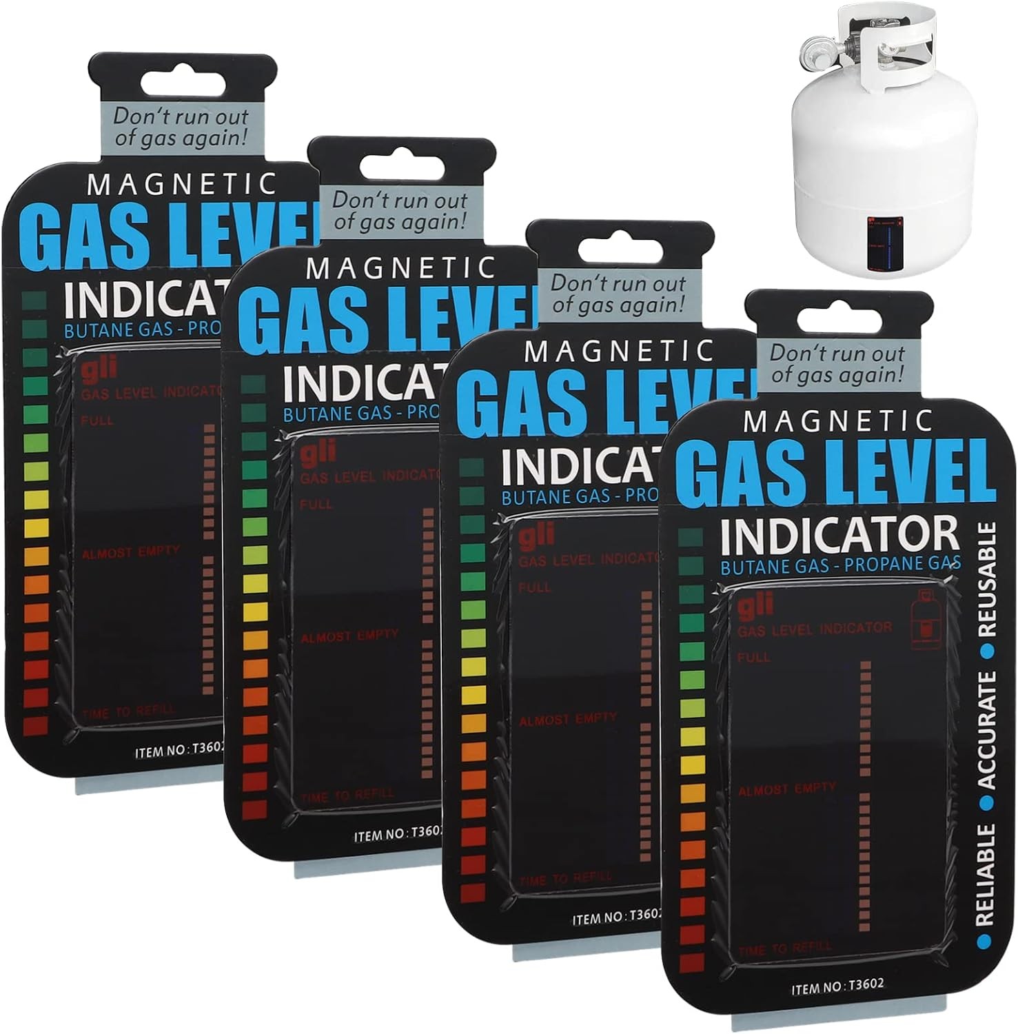 Homaisson 4 PCS Magnetic Gas Level Indicator – Reusable Propane Tank Gauge for