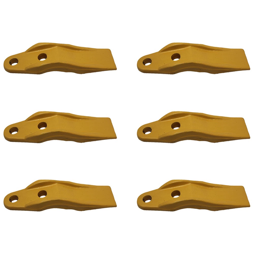 6 Skid Steer, Loader Bolt-On Uni-Teeth 132-4720, 2 3/8″ Hole to Hole Spacing