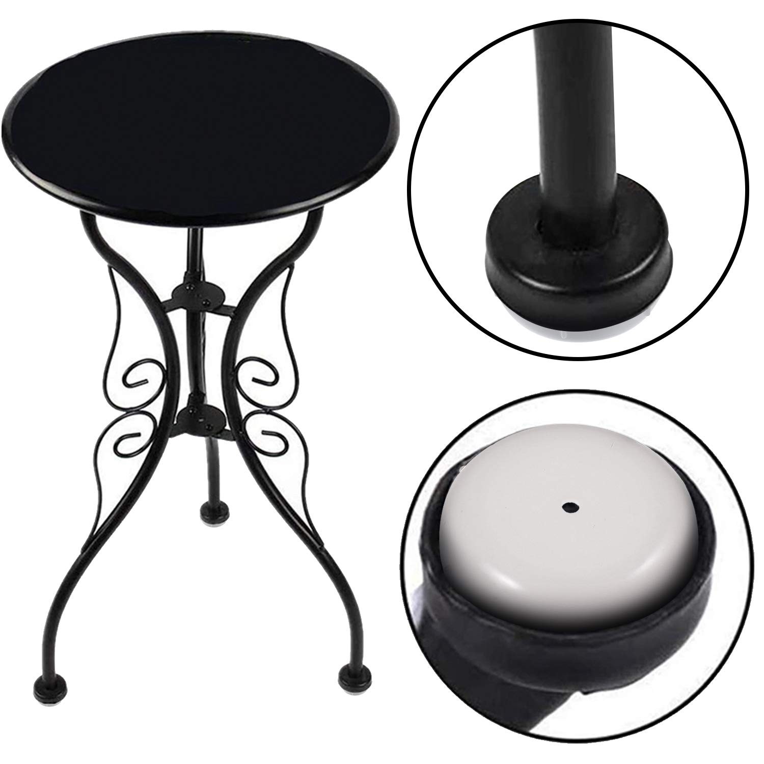 Jetec 1.5 Inch Patio Furniture Seating Glides/Feet/Caps for Wrought White