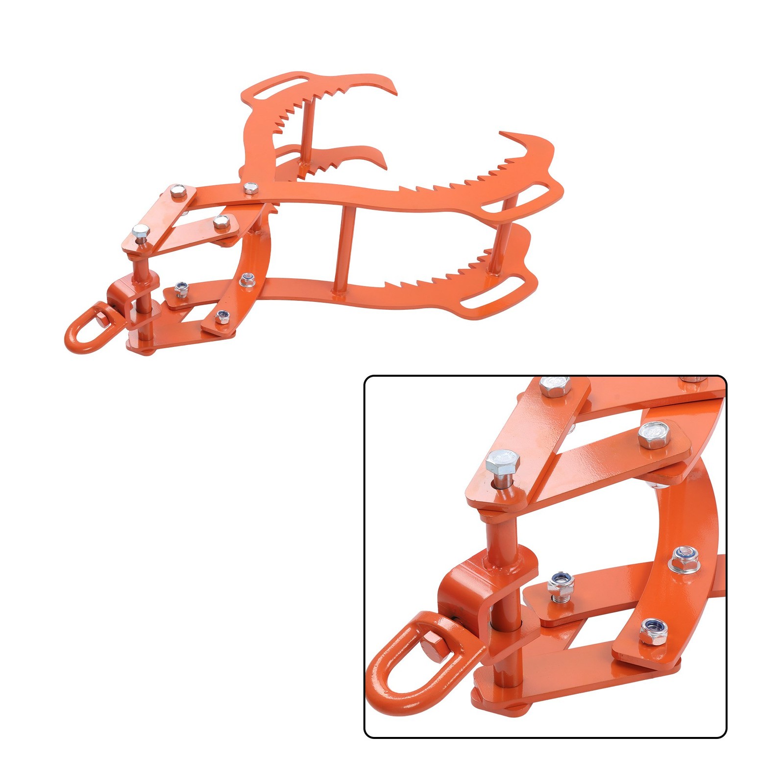 36in Log Lifting Tongs 4 Serrated Claw Heavy Duty Steel Swivel Dragging Tongs