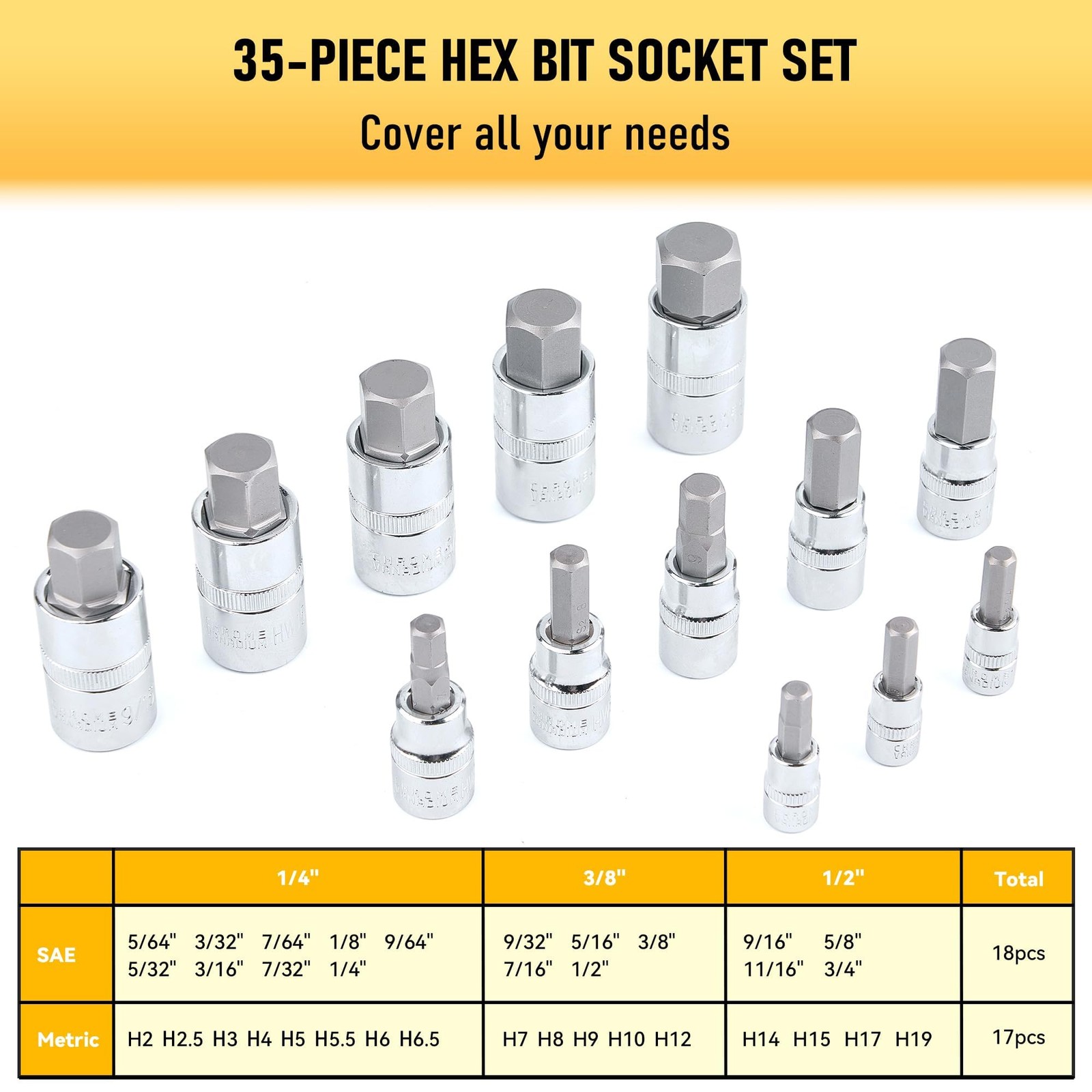 107-Piece Master Torx & Allen Bit Socket Set, S2 Steel, 1/4″ 3/8″ One Size