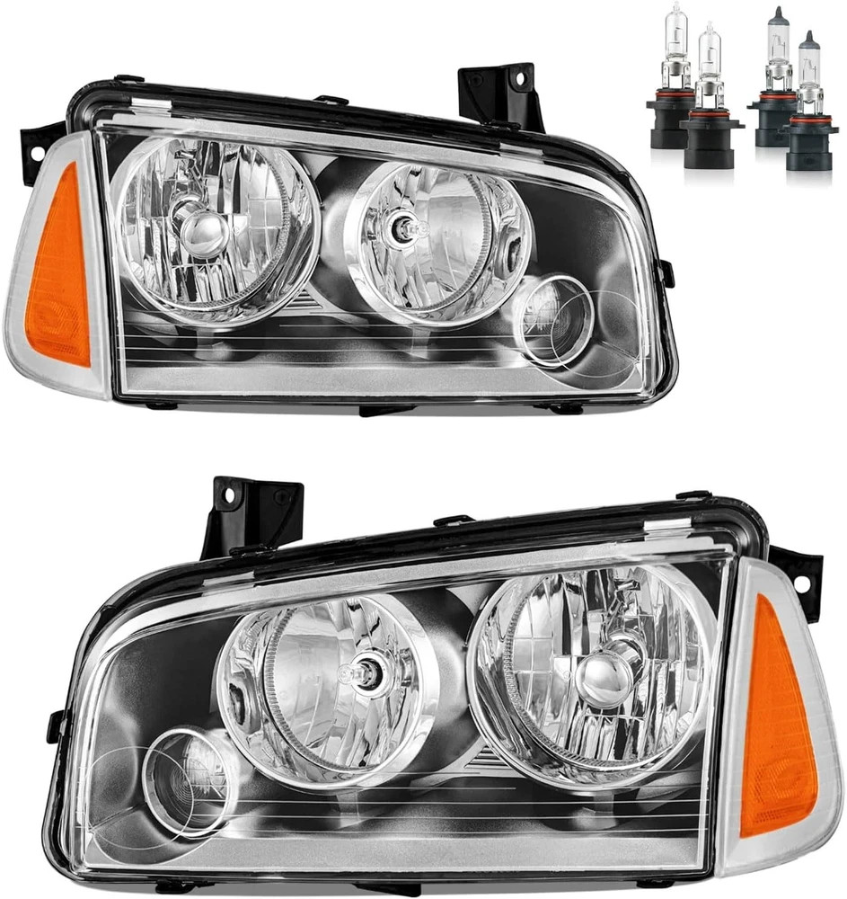2006-2010 Dodge Charger Headlight Assembly Pair Corner Signal Light Left Right