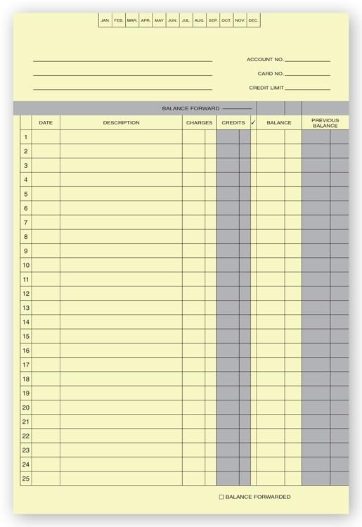 5Forms 461 Accounts Receivable Ledgers 7 3/8 x 11″ Qty 100