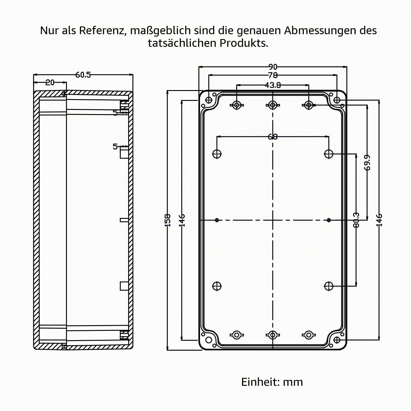 Waterproof Junction Box IP65, ABS Enclosure Electronics Box Plastic, Distribution…