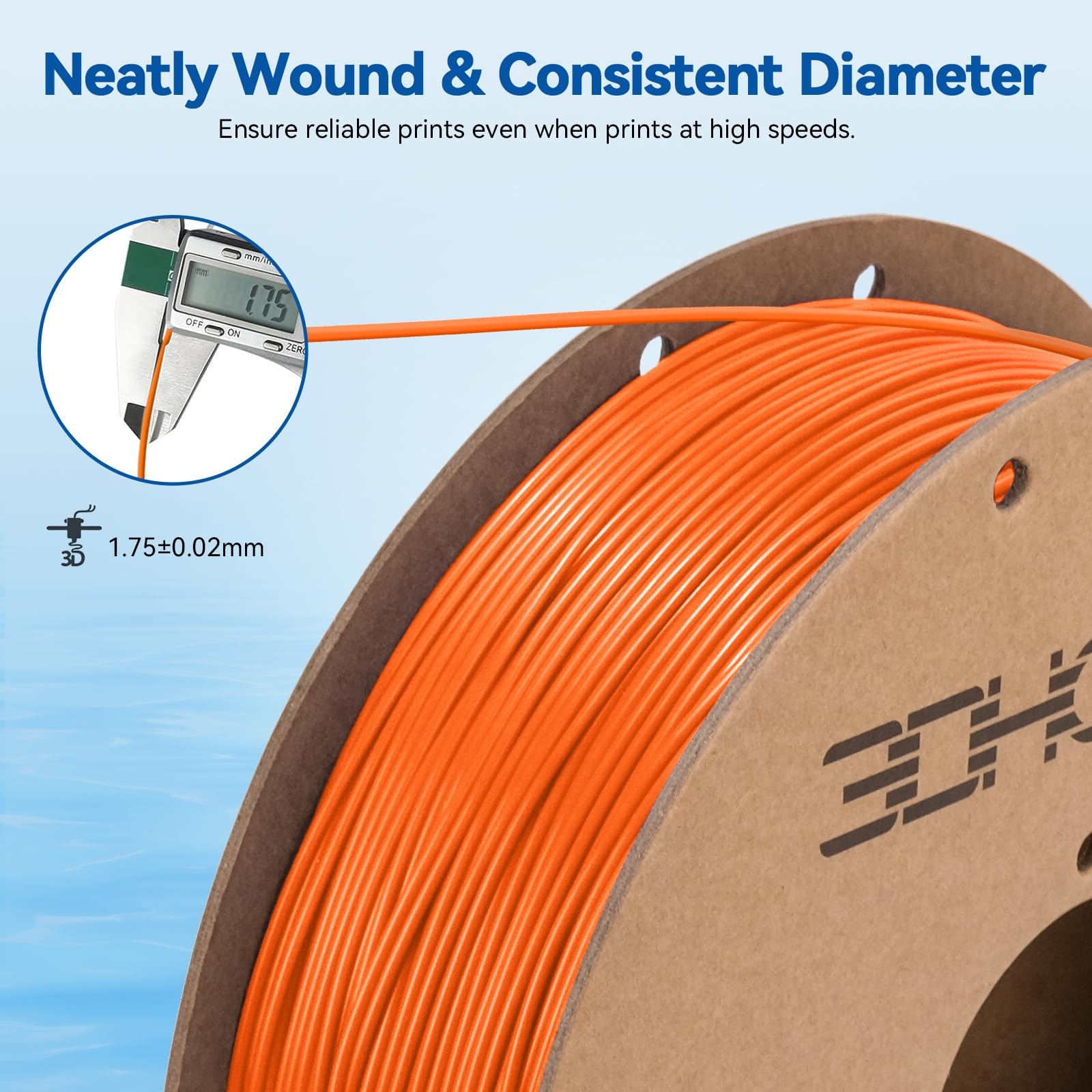 3DHoJor PLA High Speed Printer Filament 1.75mm 1kg 1.75 millimeters, Orange