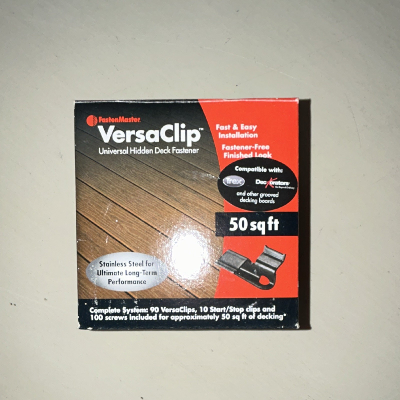 FastenMaster VersaClip Stainless Steel Hidden Deck Fasteners Kit 50 sqft