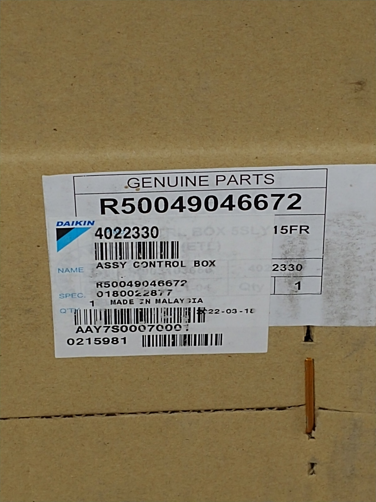 Daikin-McQuay 4022330 CONTROL BOARD R50049046672