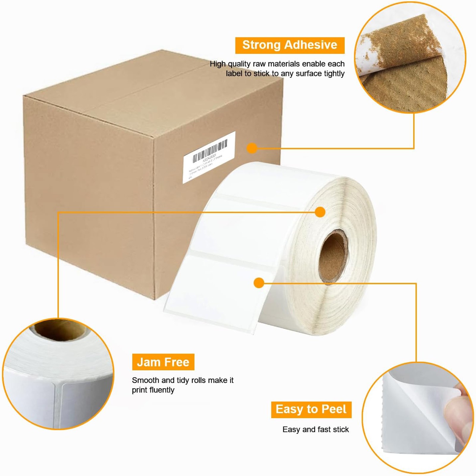 2″ x 1″ Direct Thermal Labels Barcode Adhesive Sticker for Rollo&Zebra 1300/Roll
